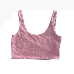 Cotton On Cropped Tank Top Scoop Neck Basic Everyday Casual Pink XS PP